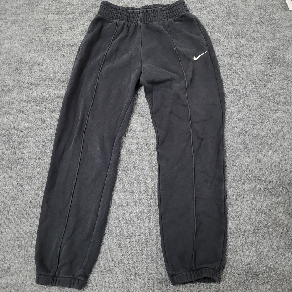 Nike Sweatpants Womens Size S Black Joggers Pintuck Athletic Fleece Lounge